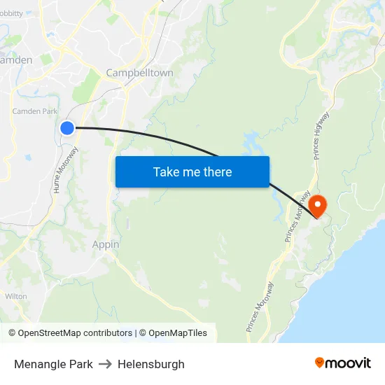 Menangle Park to Helensburgh map