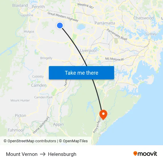 Mount Vernon to Helensburgh map