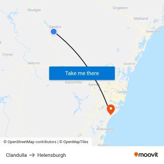 Clandulla to Helensburgh map