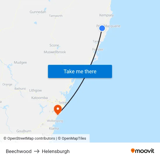 Beechwood to Helensburgh map