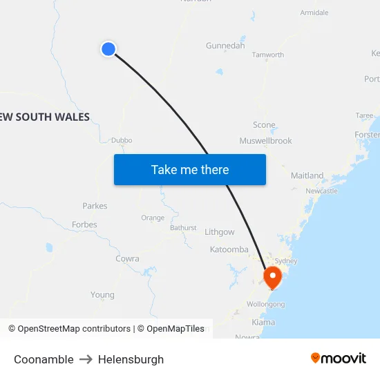 Coonamble to Helensburgh map