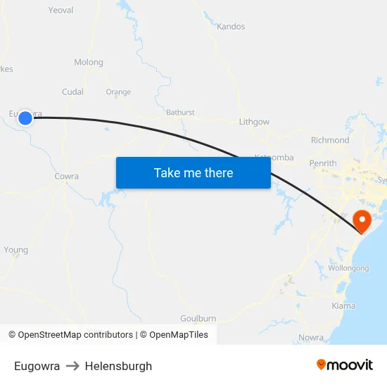 Eugowra to Helensburgh map