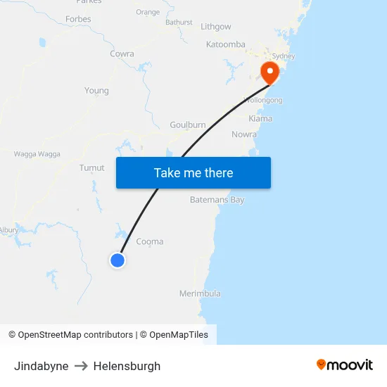 Jindabyne to Helensburgh map