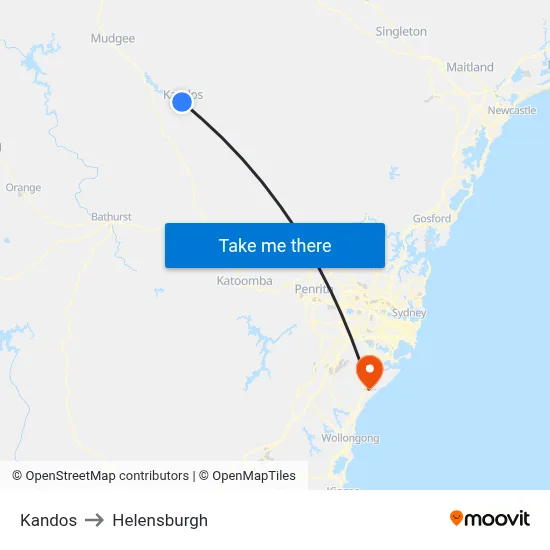 Kandos to Helensburgh map