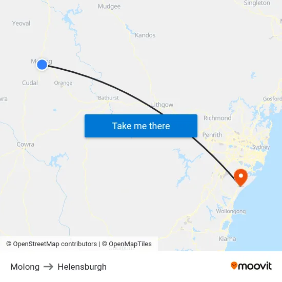 Molong to Helensburgh map