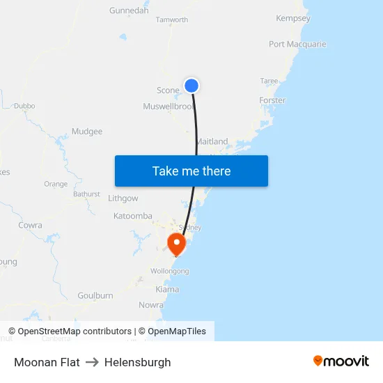 Moonan Flat to Helensburgh map