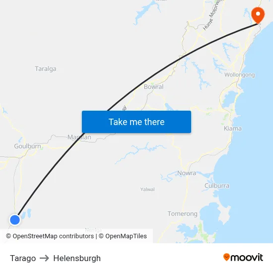 Tarago to Helensburgh map