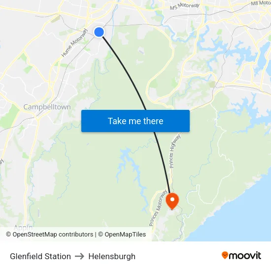 Glenfield Station to Helensburgh map