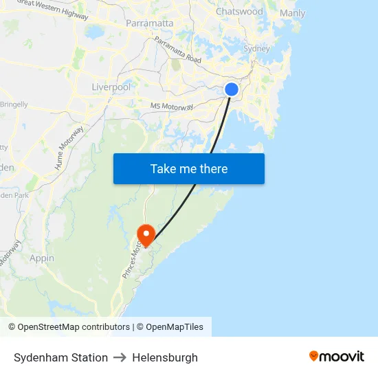 Sydenham Station to Helensburgh map