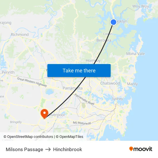 Milsons Passage to Hinchinbrook map