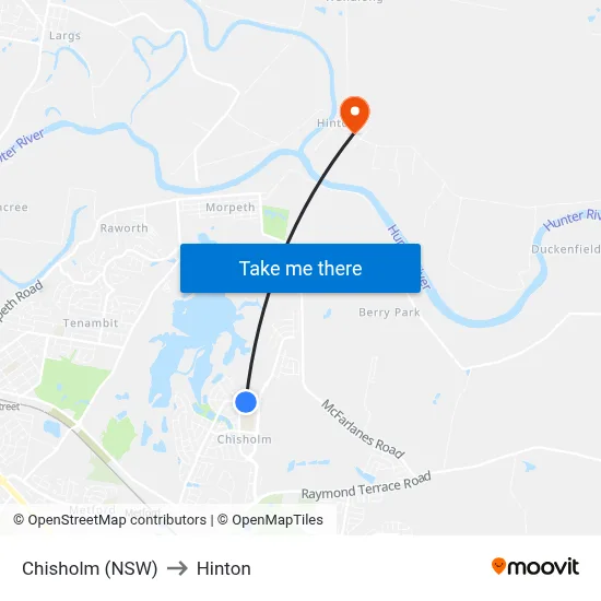 Chisholm (NSW) to Hinton map