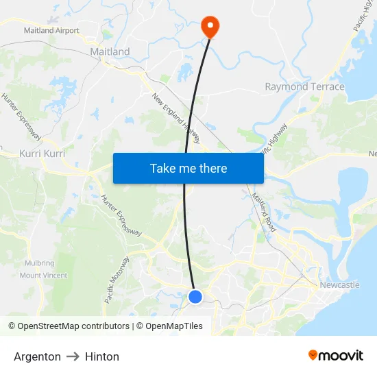 Argenton to Hinton map