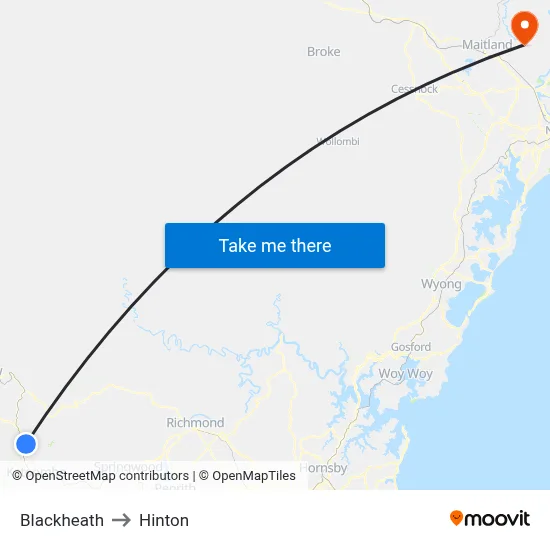 Blackheath to Hinton map