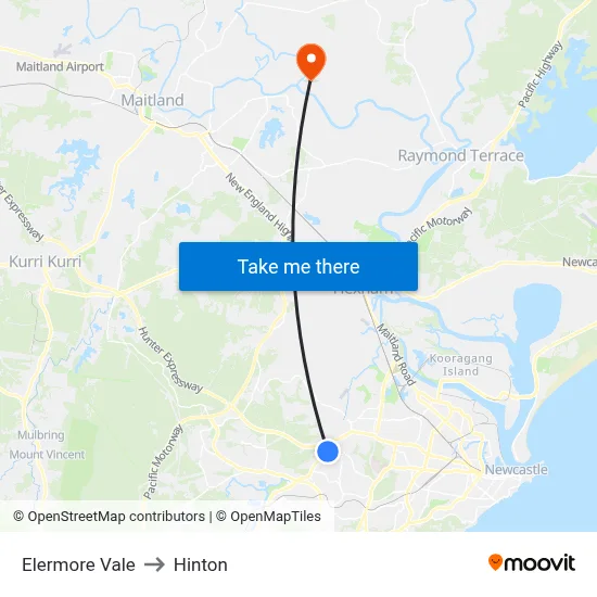 Elermore Vale to Hinton map