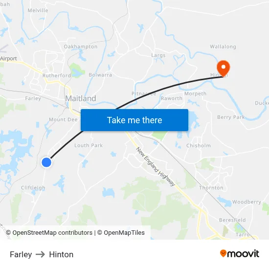 Farley to Hinton map