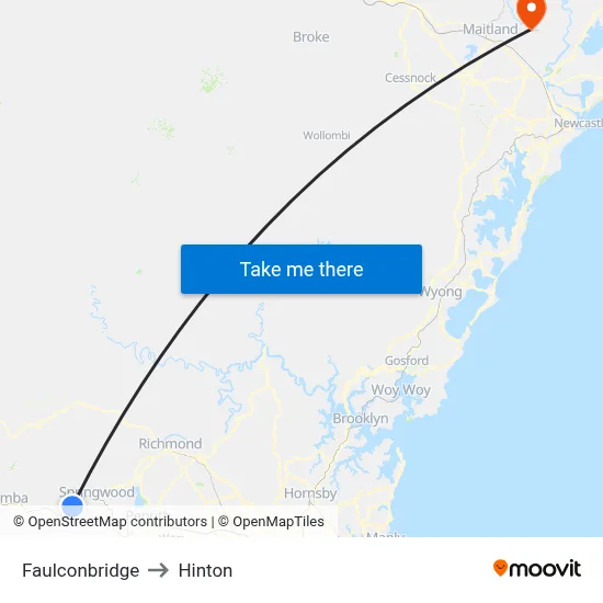 Faulconbridge to Hinton map