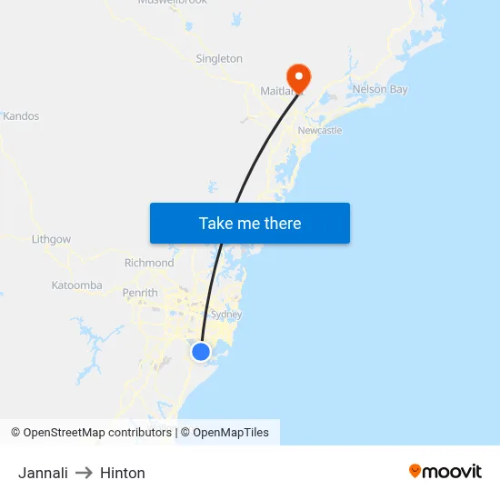 Jannali to Hinton map