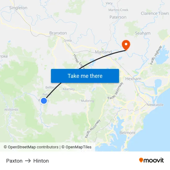 Paxton to Hinton map