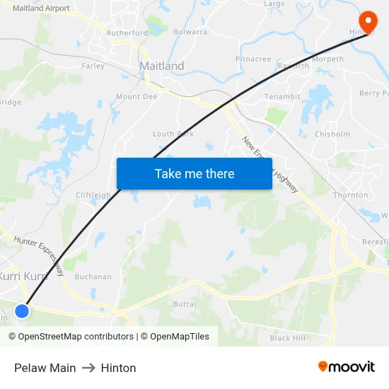 Pelaw Main to Hinton map