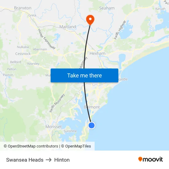 Swansea Heads to Hinton map
