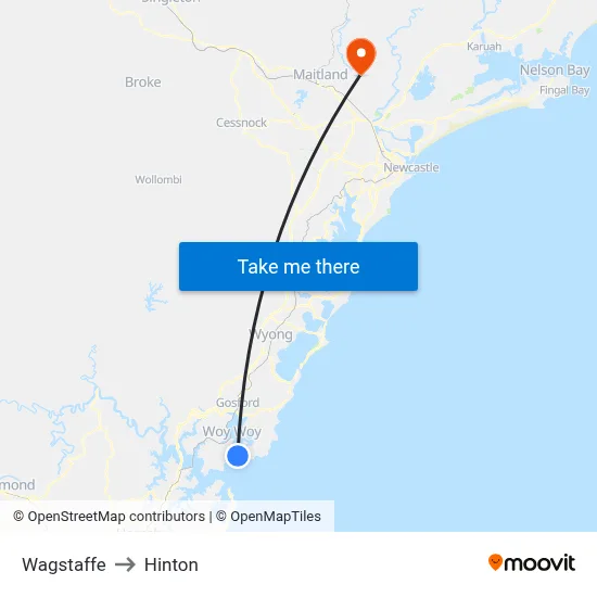 Wagstaffe to Hinton map