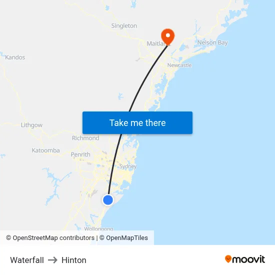 Waterfall to Hinton map