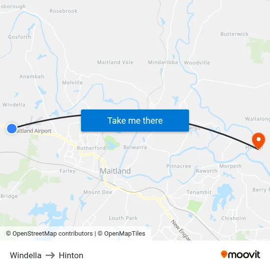 Windella to Hinton map