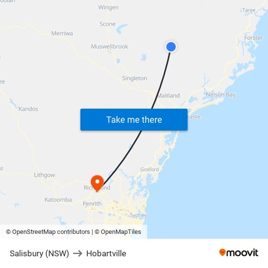 Salisbury (NSW) to Hobartville map