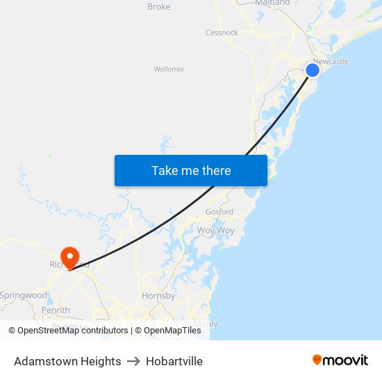 Adamstown Heights to Hobartville map