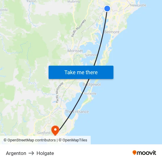 Argenton to Holgate map