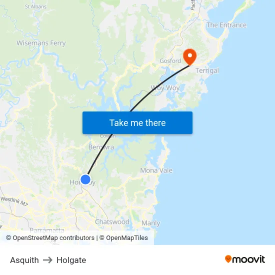 Asquith to Holgate map