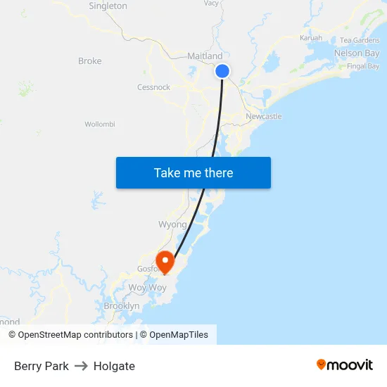 Berry Park to Holgate map