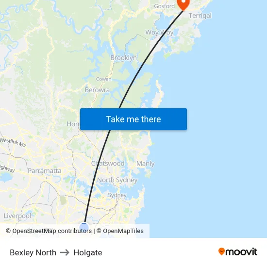 Bexley North to Holgate map