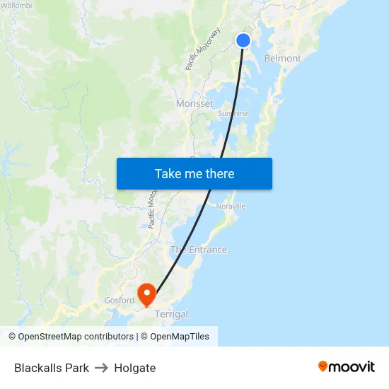 Blackalls Park to Holgate map
