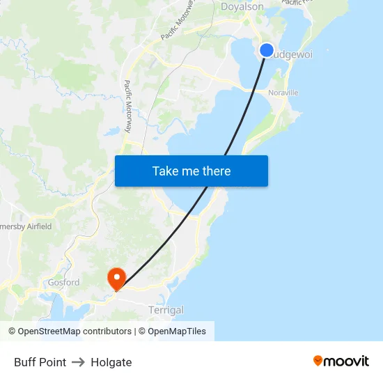 Buff Point to Holgate map