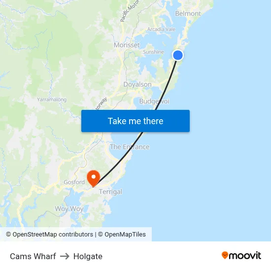 Cams Wharf to Holgate map