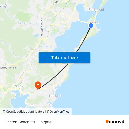 Canton Beach to Holgate map