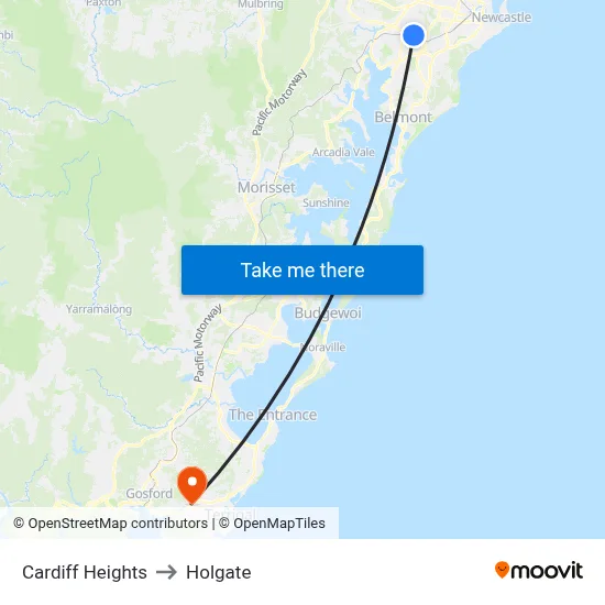 Cardiff Heights to Holgate map
