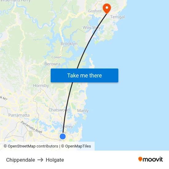 Chippendale to Holgate map