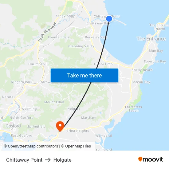 Chittaway Point to Holgate map