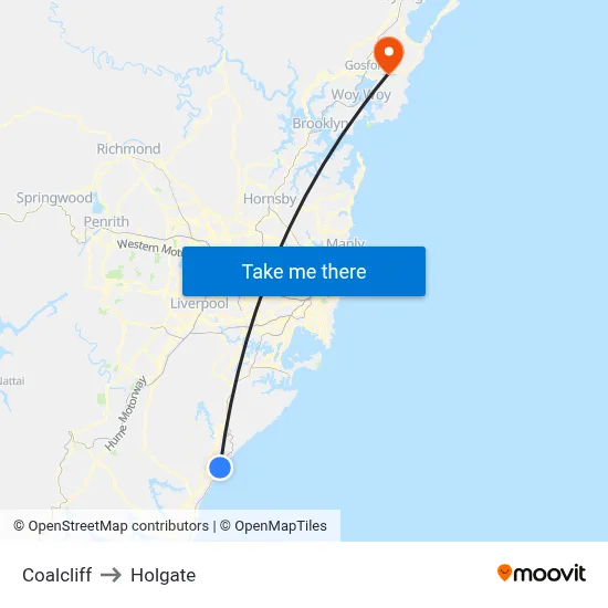 Coalcliff to Holgate map