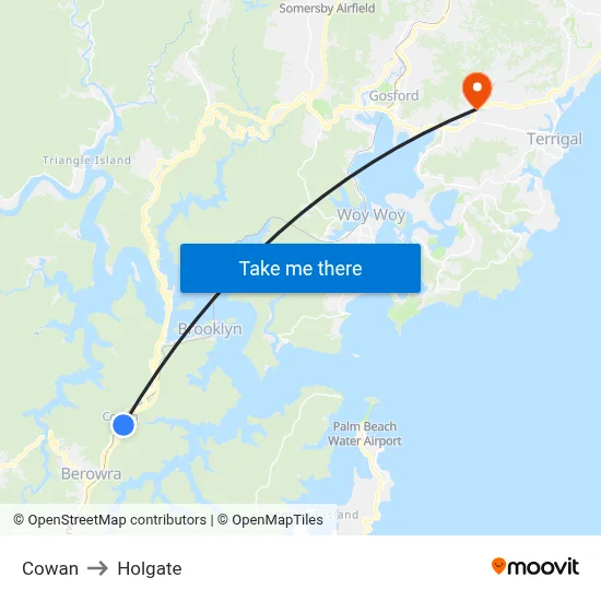 Cowan to Holgate map