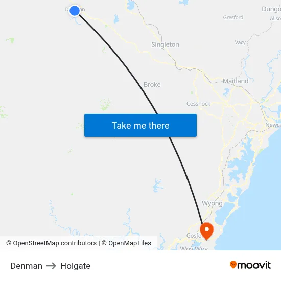 Denman to Holgate map
