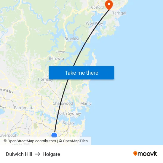 Dulwich Hill to Holgate map