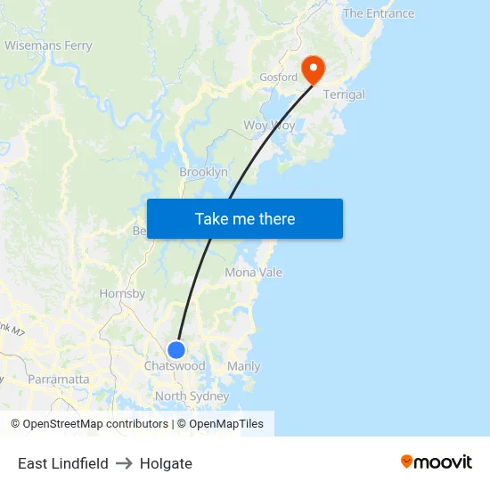 East Lindfield to Holgate map