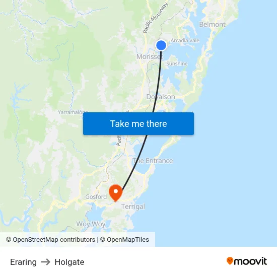 Eraring to Holgate map