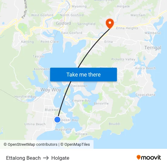 Ettalong Beach to Holgate map