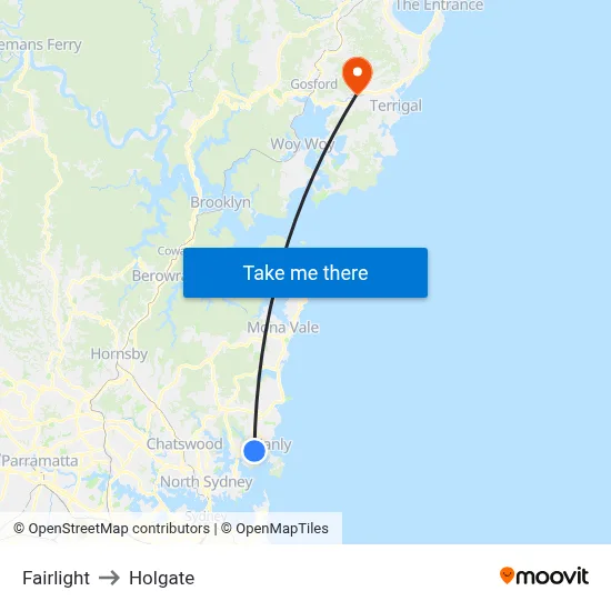 Fairlight to Holgate map