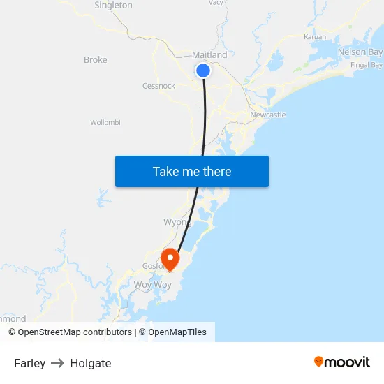 Farley to Holgate map
