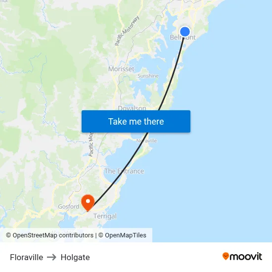 Floraville to Holgate map